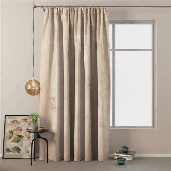AmeliaHome Zasłona Velvet na taśmie Krem 140X245