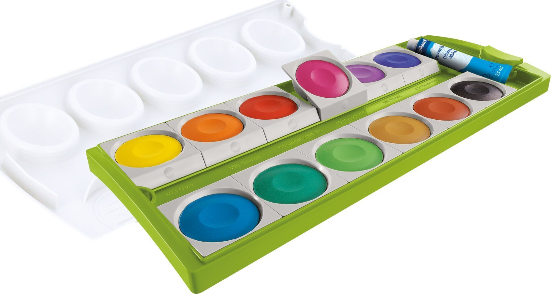 Pelikan Pelikan Farbkasten K12 Grün inkl. Deckweiß, 12 Farben