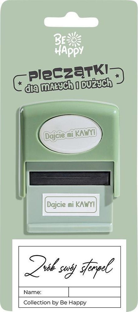 Pieczątka z napisem Dajcie mi kawy!