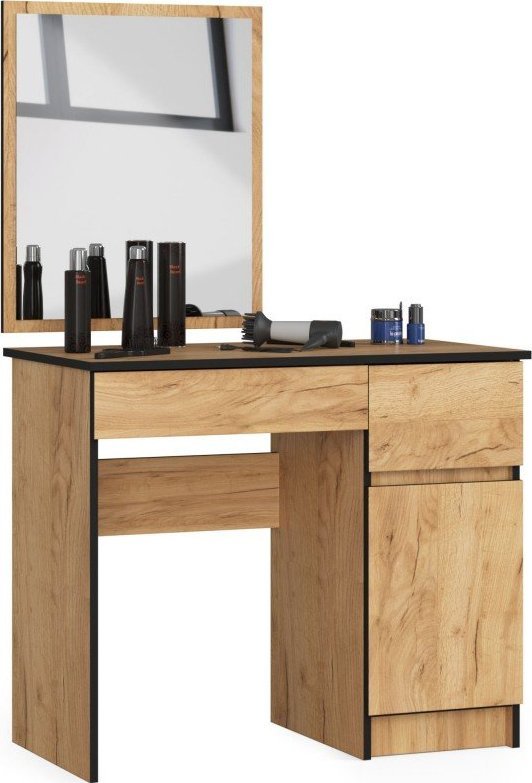 Fabryka Mebli Akord TOALETKA KOSMETYCZNA Z LUSTREM P-2/SL 500x600 PRAWA DĄB CRAFT