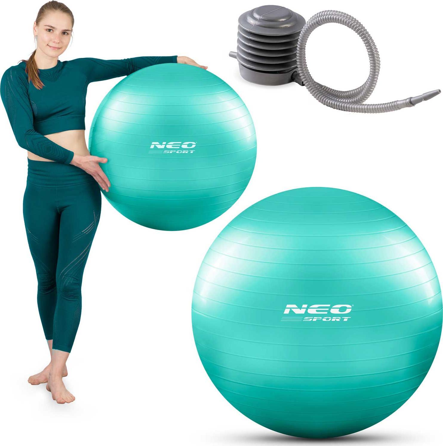 Neo-Sport Piłka do ćwiczeń 65 cm NS-951 turkusowa