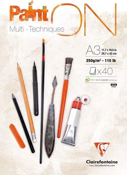 Clairefontaine Clairefontaine blok Paint On, A3, 40 ark. 250g /2 uniw