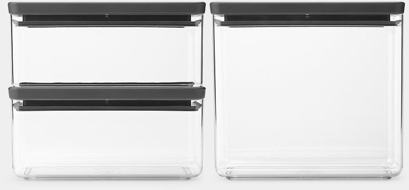 BRABANTIA storage box set Tasty+ 3 pcs. Dark Grey 230783