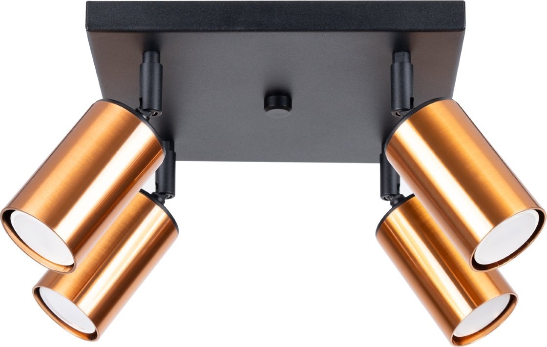 Lampa sufitowa Sollux Lighting SOLLUX Plafon WINX 4 czarny/miedź 4 x GU10 SL.1378