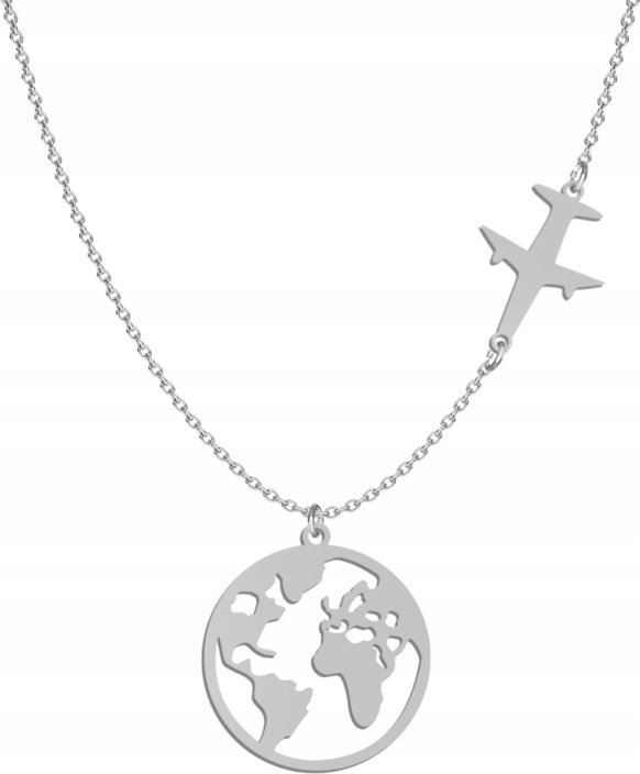 Radziszewska Jewellery Srebrny Naszyjnik SAMOLOT KULA ZIEMSKA