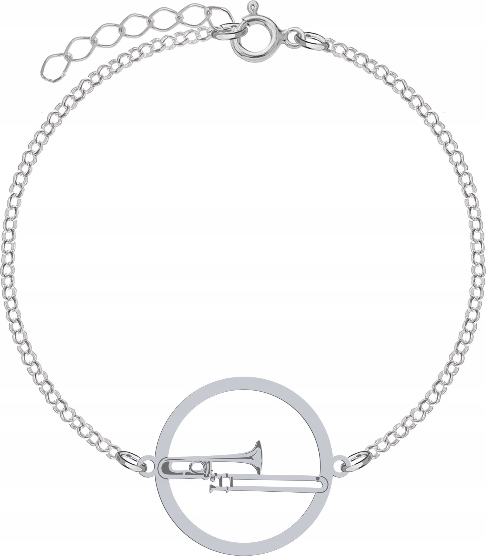 Radziszewska Jewellery Bransoletka Srebrna z Puzonem Łańcuszek Biżuteria 925 GRAWER GRATIS