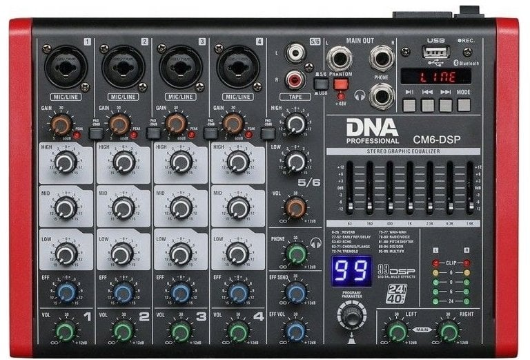 DNA CM6-DSP mikser audio USB MP3 Bluetooth Phantom