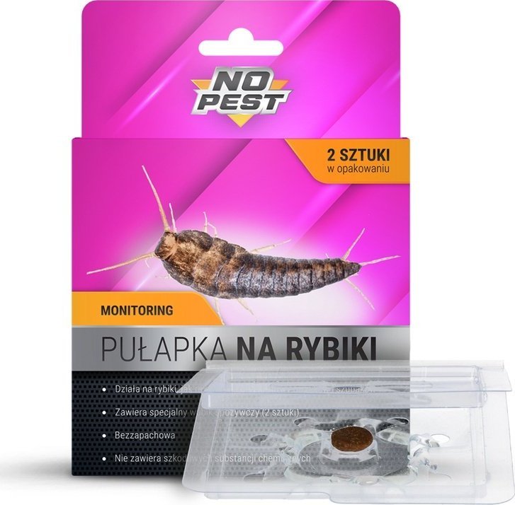 NO PEST Lep na Rybiki i Srebrzyki 2 szt Pułapka Lepowa Środek Sposób Pułapka na Rybiki Cukrowe Srebrzyki