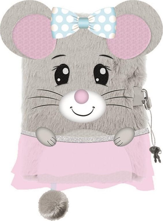 St. Majewski Pamiętnik z kłódką 3D włochacz A5 96k linia MOUSE Mysz