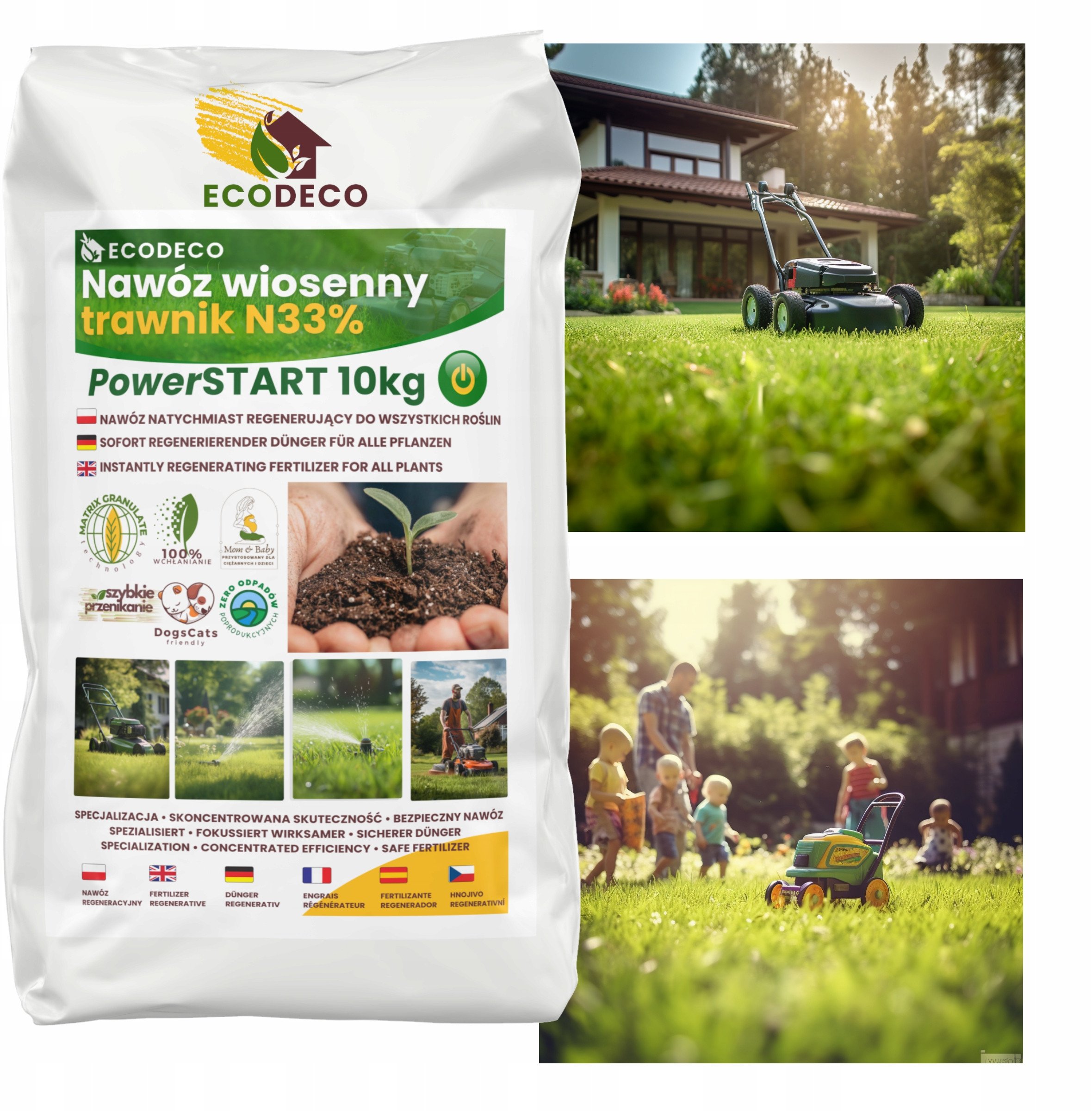 Nawóz Azotowy Power Start Wiosenny Szybko Regenerujący Granulat 10 kg Eco