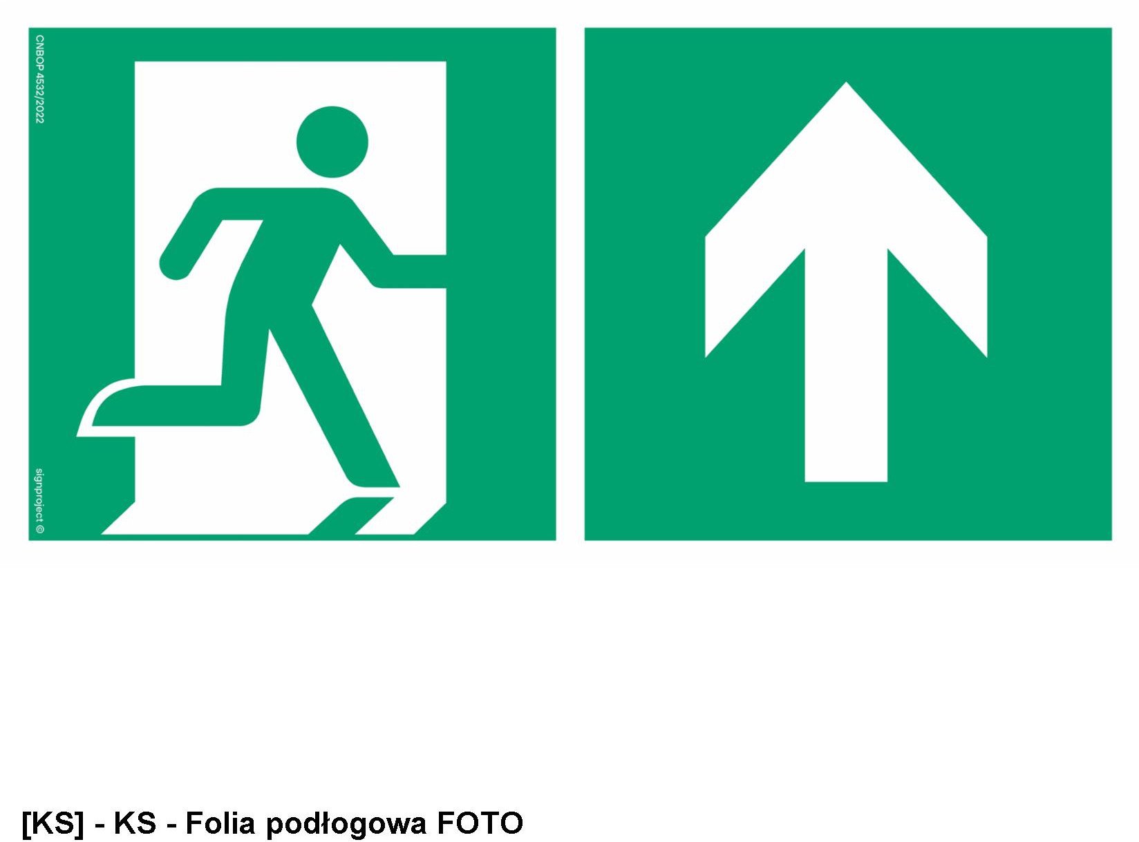 AE095 - Kierunek do wyjścia ewakuacyjnego w górę prawostronny 800x400