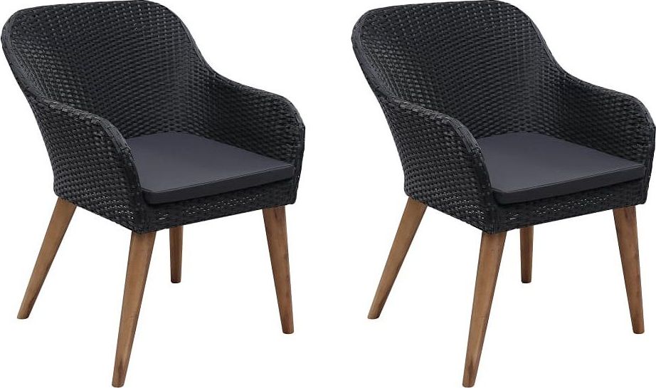 Elior zestaw krzeseł ogrodowych Fring, czarny (5458)