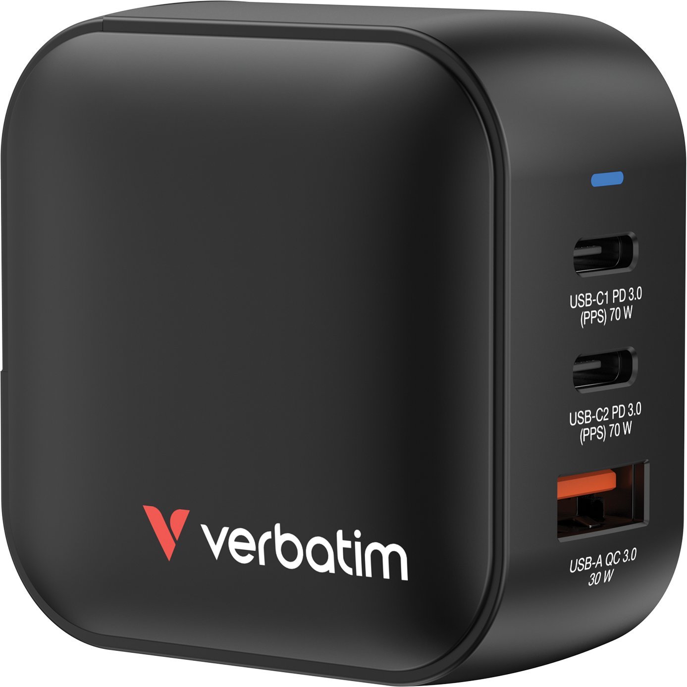 Verbatim, �adowarka GaN USB 3.0, USB C, szara, 70W, wymienne ko�c�wki C,G,A