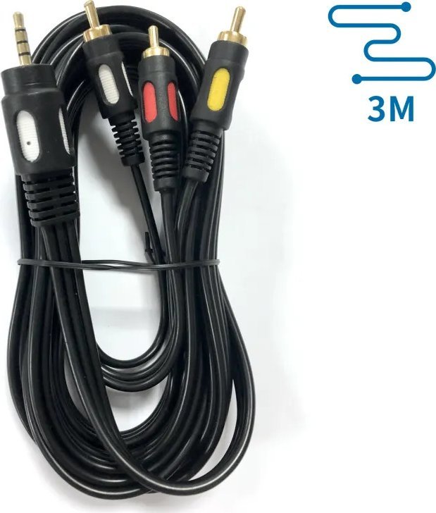 Kabel Aigostar Kabel audio 3,5 męski - 3RCA 3 m czarny Kabel audio 3,5 męski - 3RCA 3 m czarny