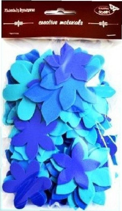 Kwiatki tonacja niebieska 60szt