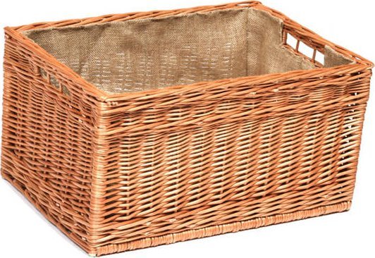 WickerPL WIKLINOWY PROSTOKĄTNY KOSZ NA SKLEJCE / JUTA 60X42 H34 CM
