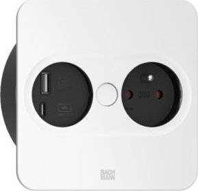 Bachmann TWIST 2 1xUTE 1xUSB A/C 22W 2,0m AEH RAL9010 30GE hoekig