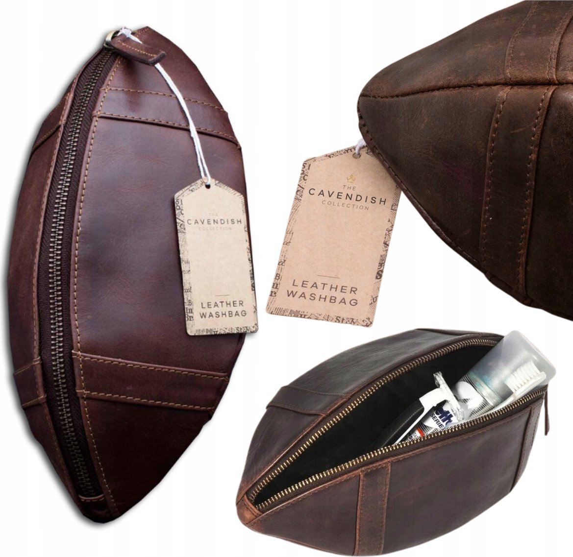 Thumbs Up Mad Monkey - Kulturtasche aus Echtleder "American Football"