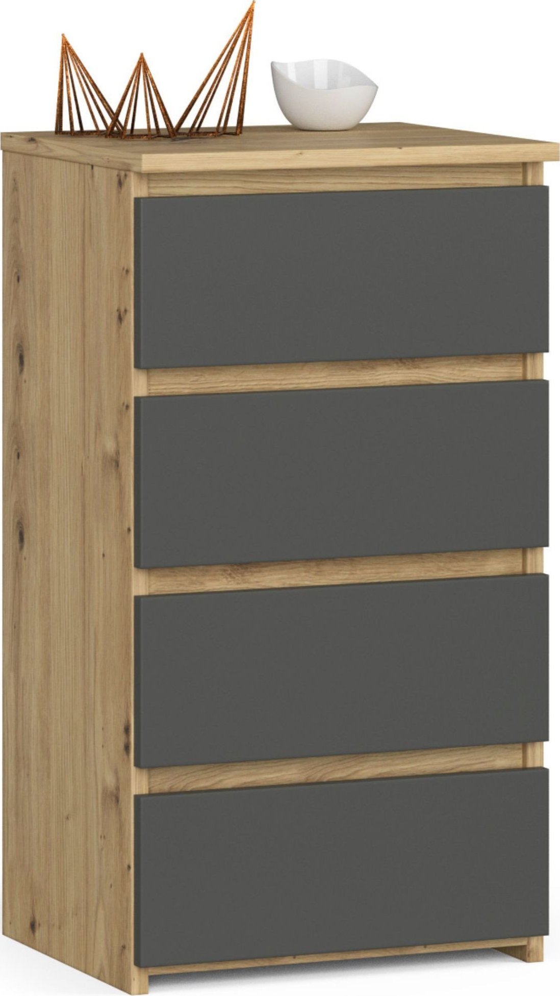 Fabryka Mebli Akord Komoda CL4 40 cm 4 szuflady - dąb artisan szara