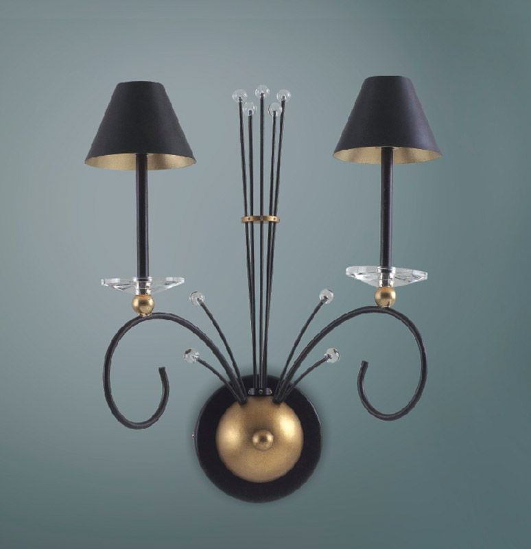 Kinkiet Italux Kinkiet czarny Italux Miranda MB8214-2A