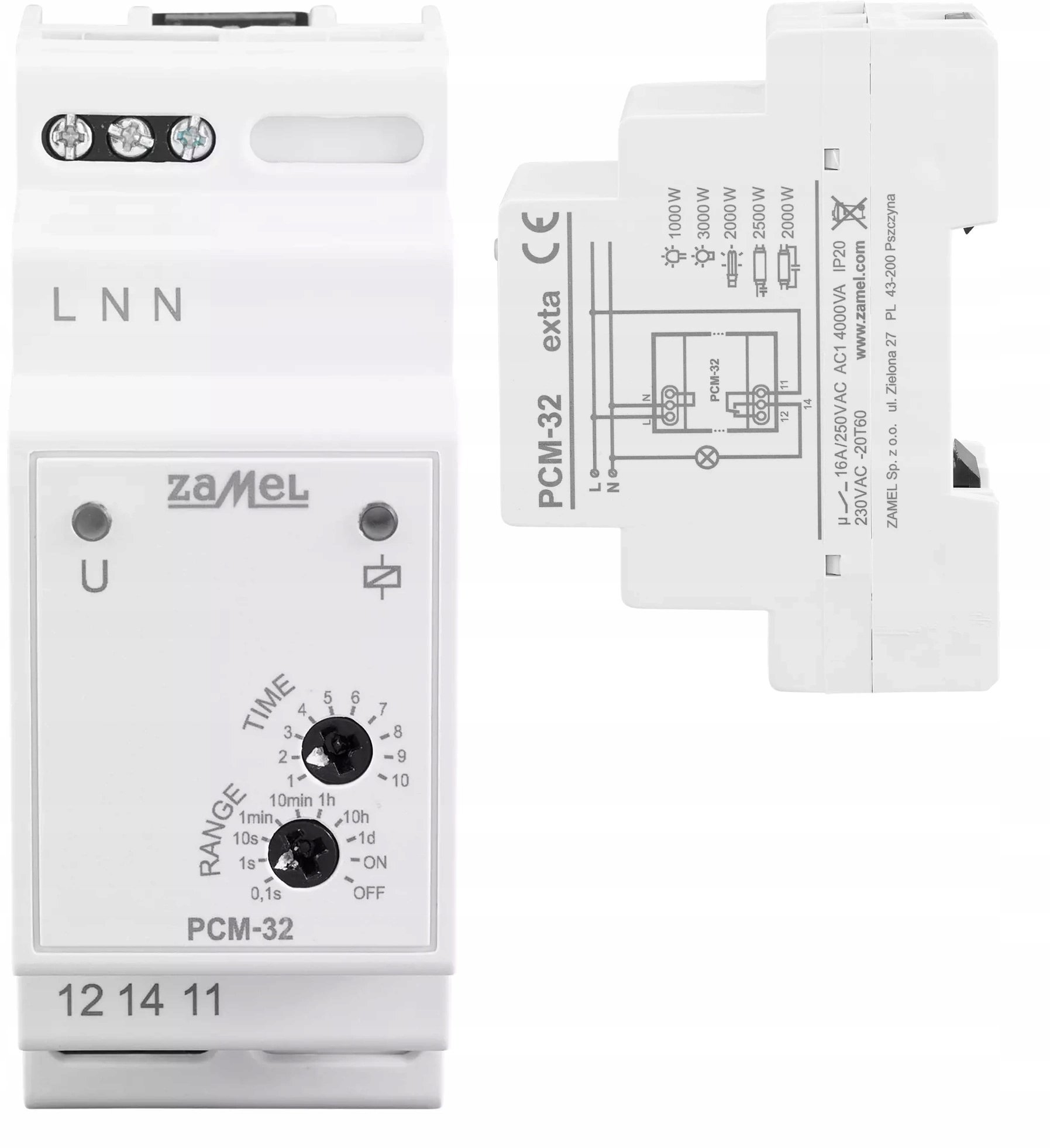 Przekaźnik czasowy przełączany w zerze, opóźnione wyłączenie 230V AC PCM-32 EXT10000306