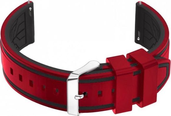 Pacific Pasek gumowy do zegarka U14 - czerwony/czarny - 22mm