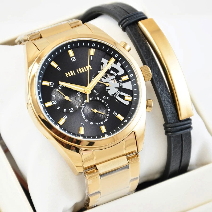 Zestaw męski zegarek Paul Lorens SALADO PL20003B-1D1 + bransoletka