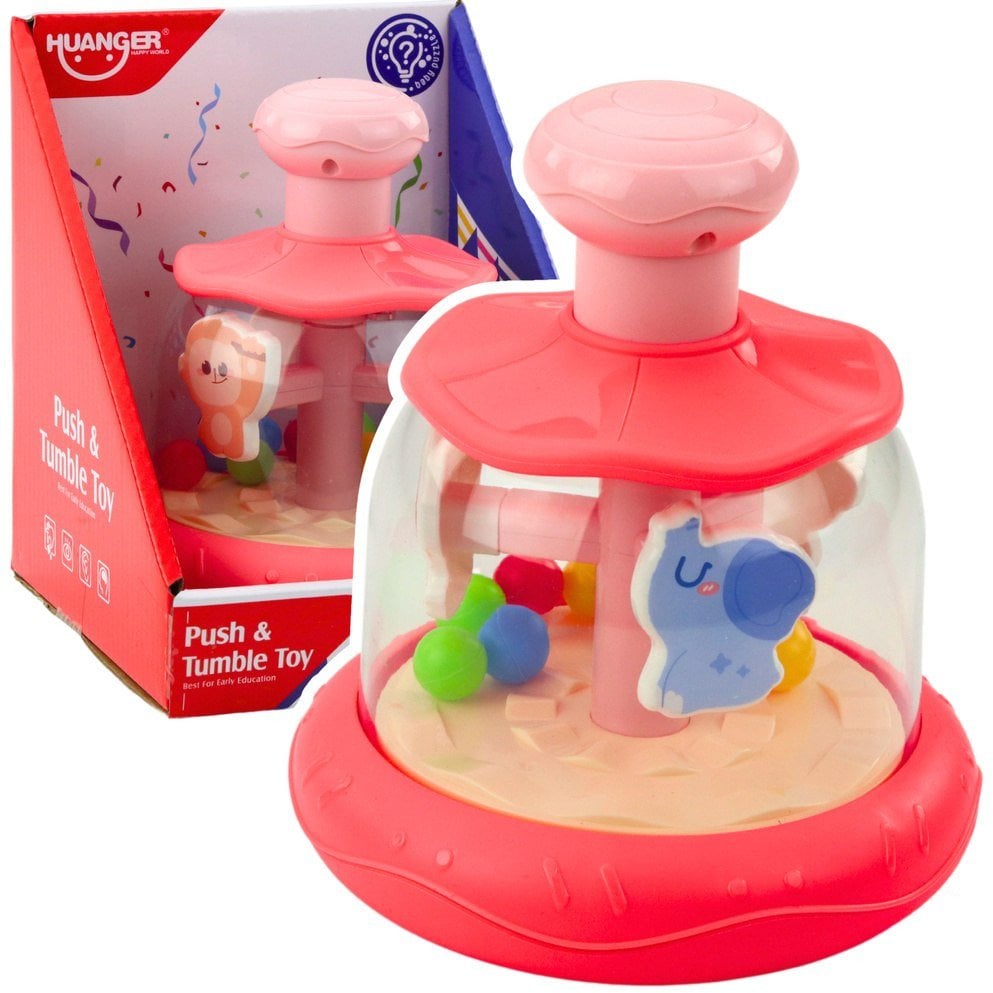 Bączek Karuzela Z Kuleczkami I Zwierzętami Hipopotam Lew Małpka Różowa