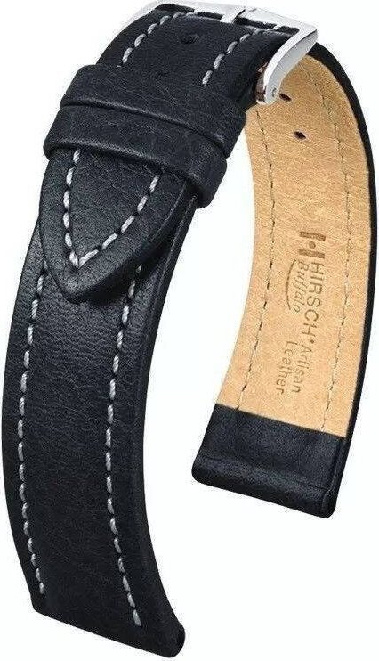 Hirsch Skórzany wodoodporny pasek do zegarka 22 mm HIRSCH Buffalo 11350250-2-22