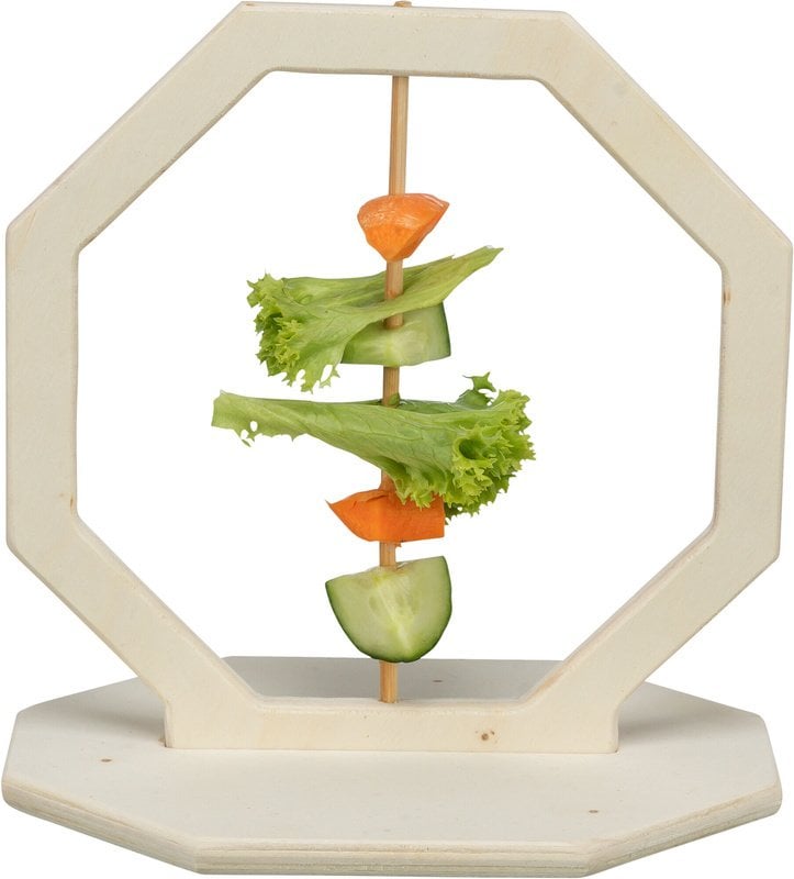 Karmnik na warzywa i owoce, dla gryzoni, drewno, 17 x 12 x 17 cm