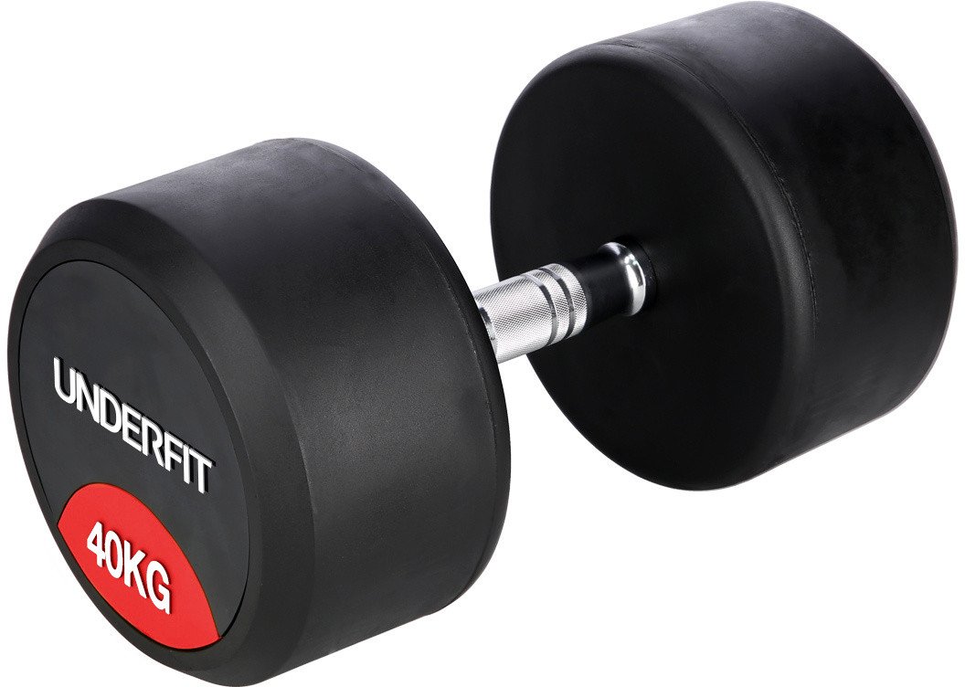 Hantla gumowana 40 kg UNDERFIT do ćwiczeń siłowych fitness