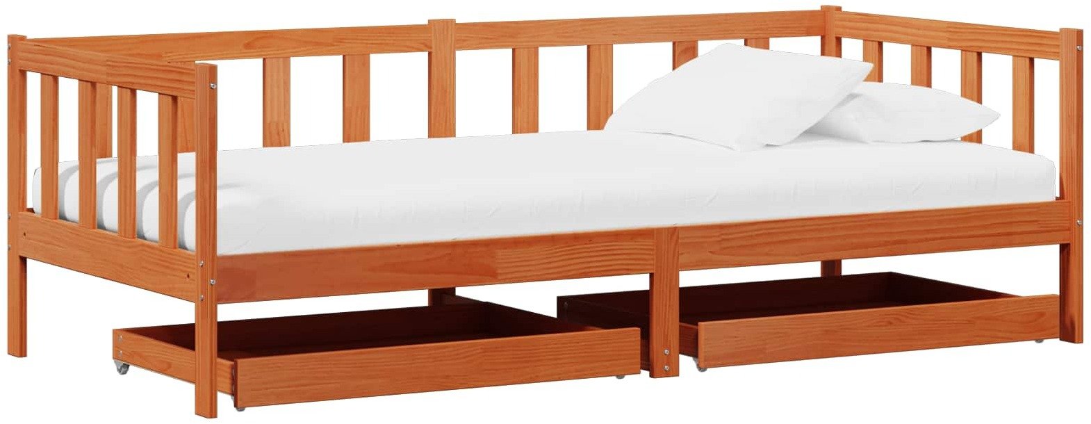 vidaXL Łóżko dzienne z szufladą 3 pcs Woskowy Brąz Lite drewno sosnowe