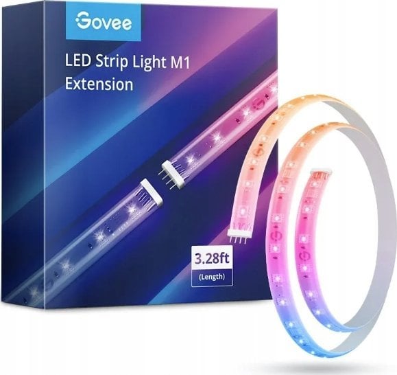 Govee Govee H100E LED Strip Light M1 Extension 1m | Przedłużacz paska LED | RGBIC+, kompatybilność z Matter