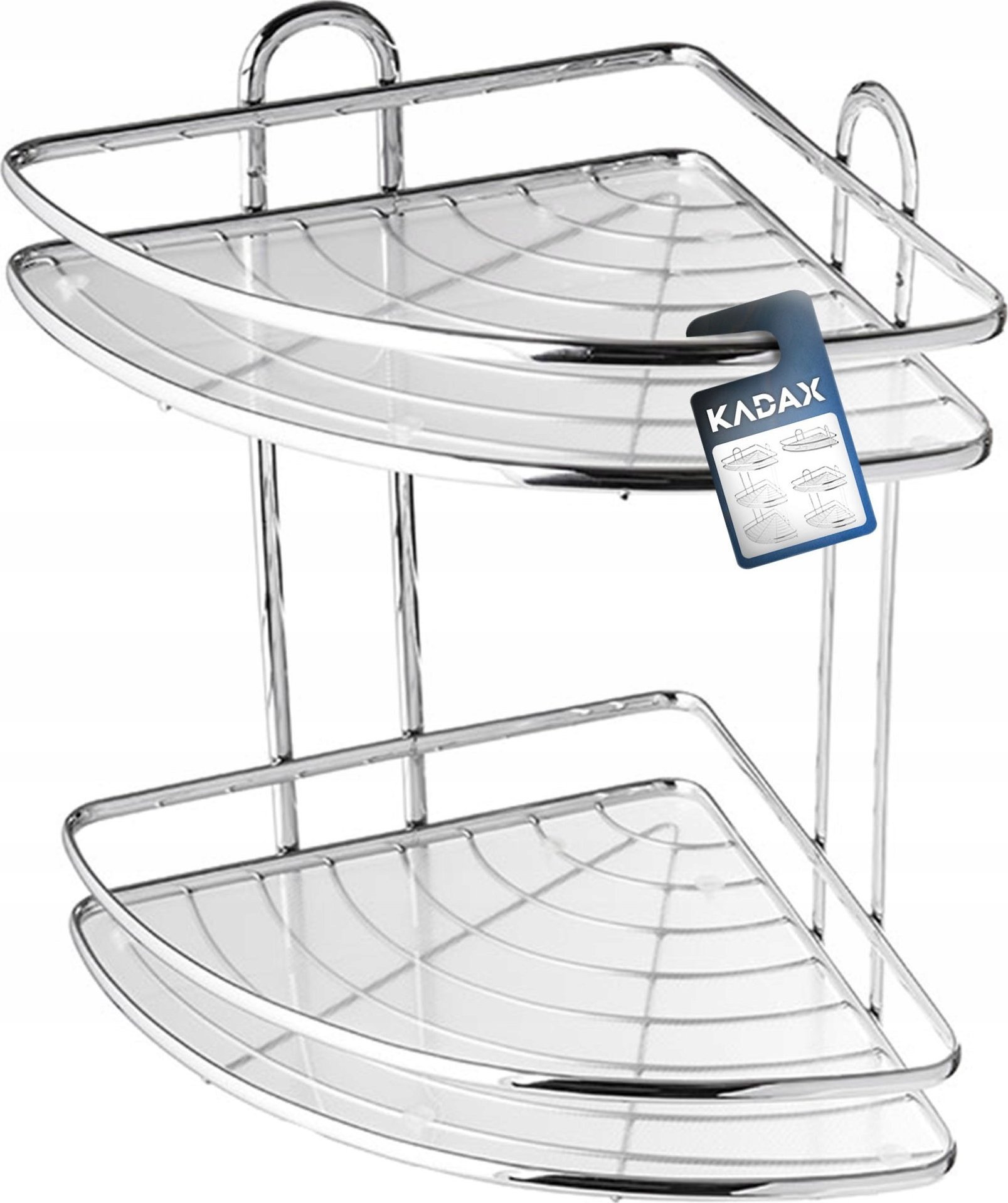 Kadax Półka Łazienkowa Narożna Pod Prysznic 2-Poziomowa