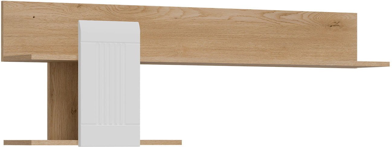 Półka wisząca uniwersalna ryflowany panel Dąb Cremona Biały MILTON ML10