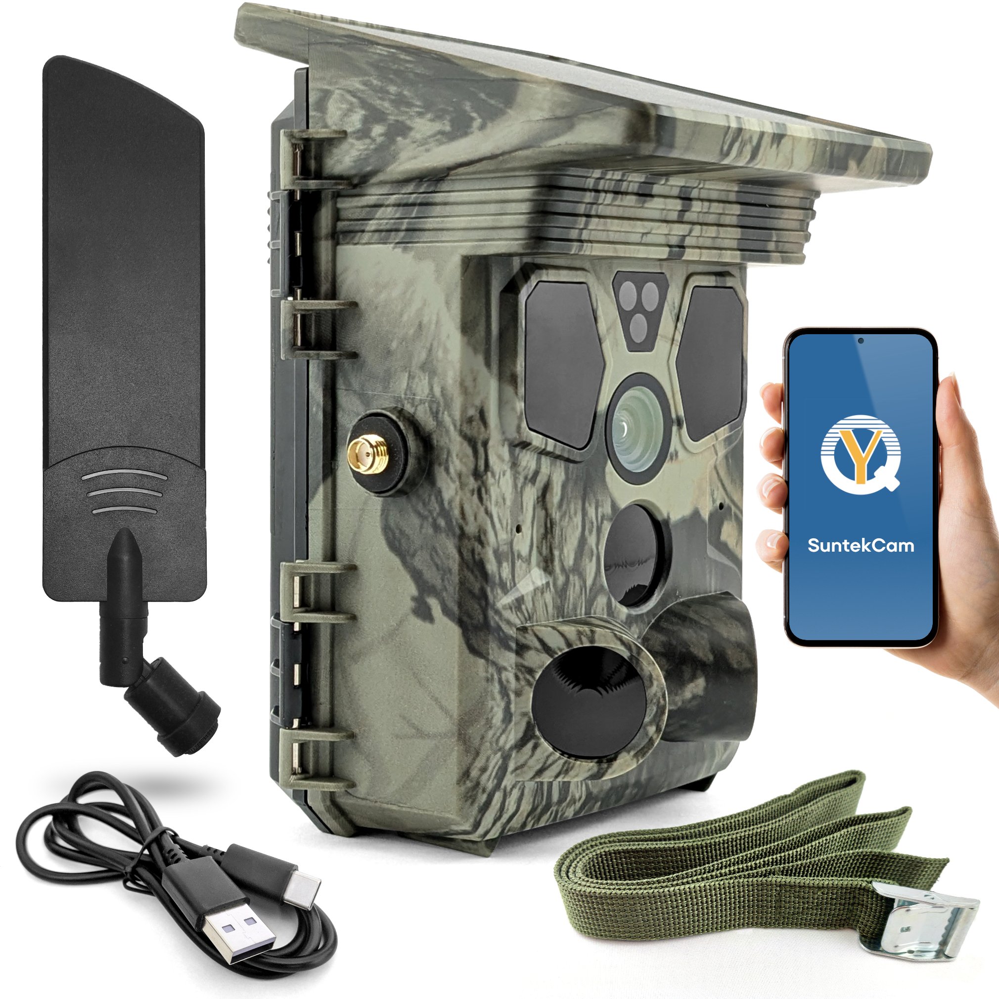 Fotopułapka Kamera Leśna Solarna Suntek HC603 PRO 4G LTE Aplikacja Diody IR