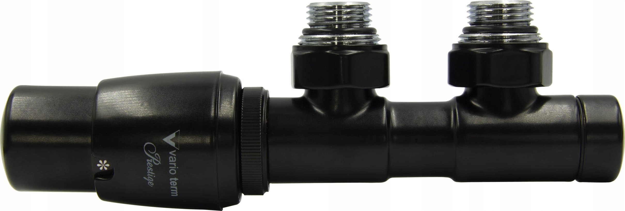 Varioterm Zestaw instalacyjny TWINS kątowy/lewy/czarny mat (głowica po prawej stronie)