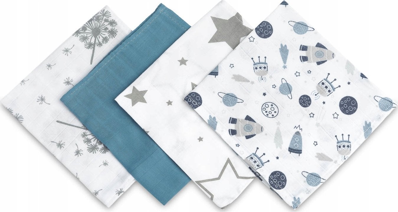 Sensillo PIELUSZKA ULEWAJKA MUŚLINA NIEBIESKI OP.4 SZT. 35X35 CM