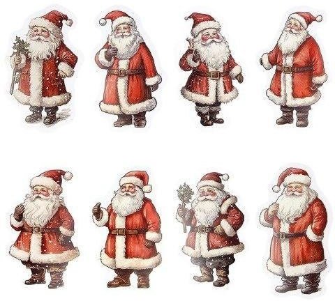 Naklejki papierowe na taśmie Mikołaje 250szt