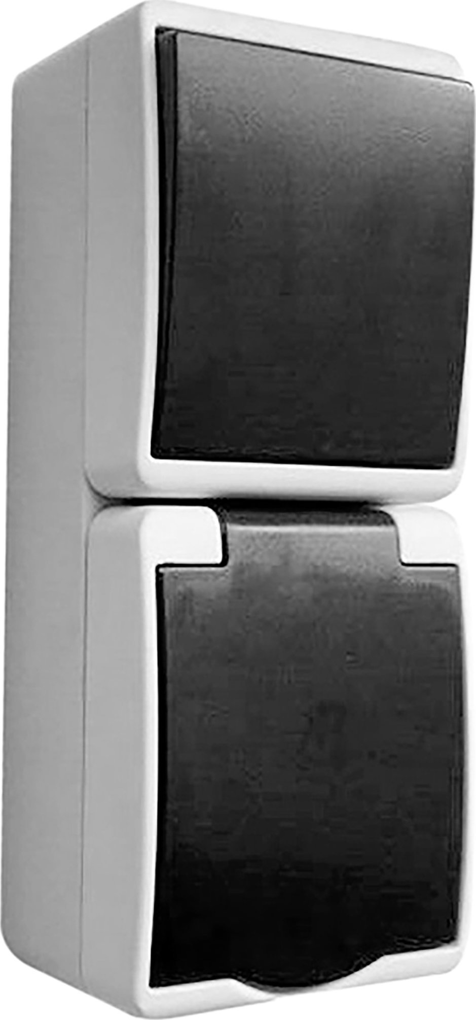 Orno Łącznik jednobiegunowy + gniazdo 2P+Z Schuko AQUATIC MINI IP 54 Biało-Czarne, 5 sztuk