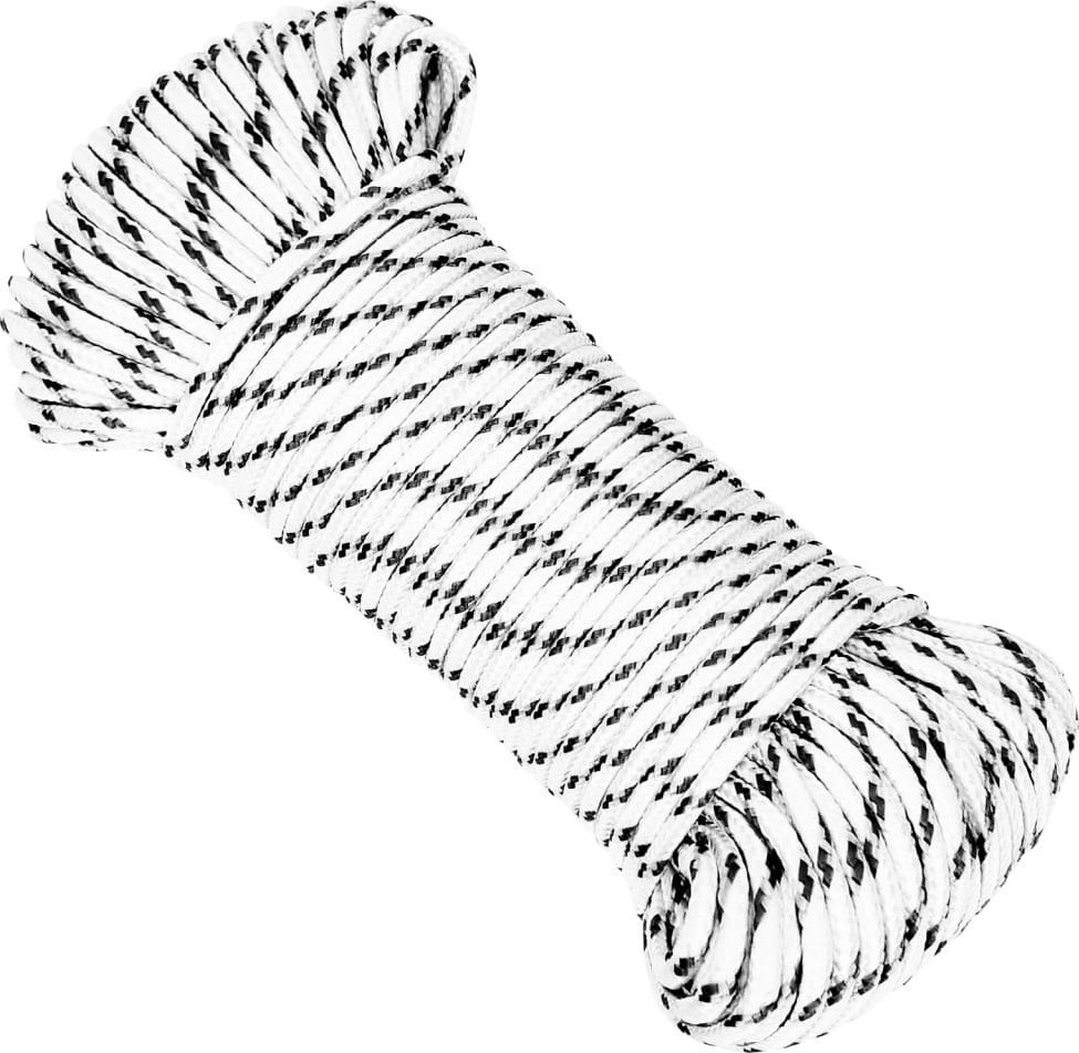 vidaXL vidaXL Pleciona linka żeglarska, biała, 4 mm x 250 m, poliester