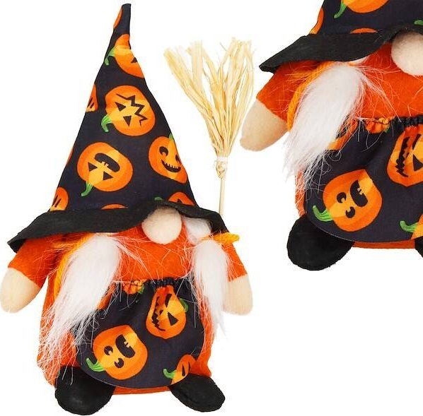Springos Skrzat 20 cm ozdoba świąteczna krasnal na Halloween gnom pomarańczowo-czarny UNIWERSALNY