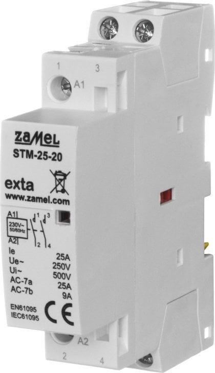 Zamel Stycznik modułowy instalacyjny 25A 2Z 230V AC typ: STM-25-20 EXT10000288