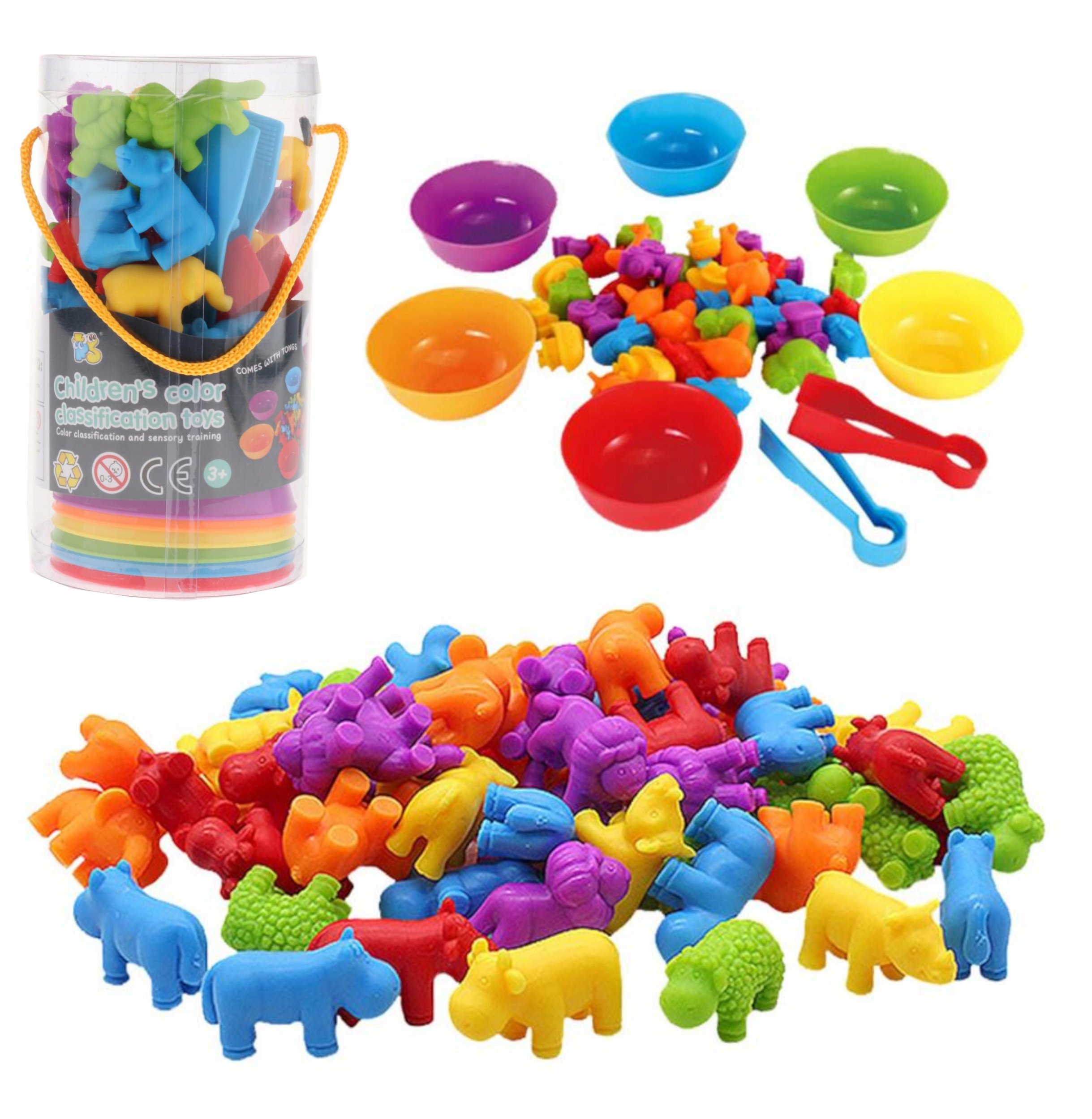 Gumowe zwierzęta gra sorter montesorri 2188-18