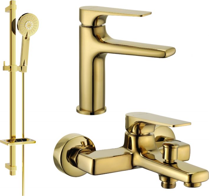 Mexen Mexen Lynx DQ40 zestaw wannowy, złoty - 745903DQ40-50