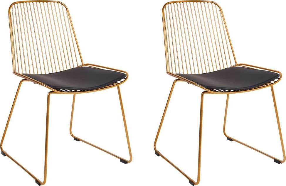 Beliani Zestaw 2 krzeseł do jadalni złoty PENSACOLA
