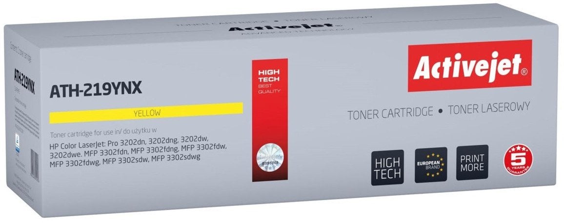 Toner Activejet ATH-219YNX Toner (replacement HP 219X W2192X; Supreme; 2500 stron; yellow) z chipem