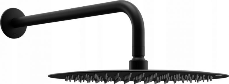 Deszczownica Mexen Mexen Slim deszczownica 25 cm z ramieniem prysznicowym, czarna - 79225211-70