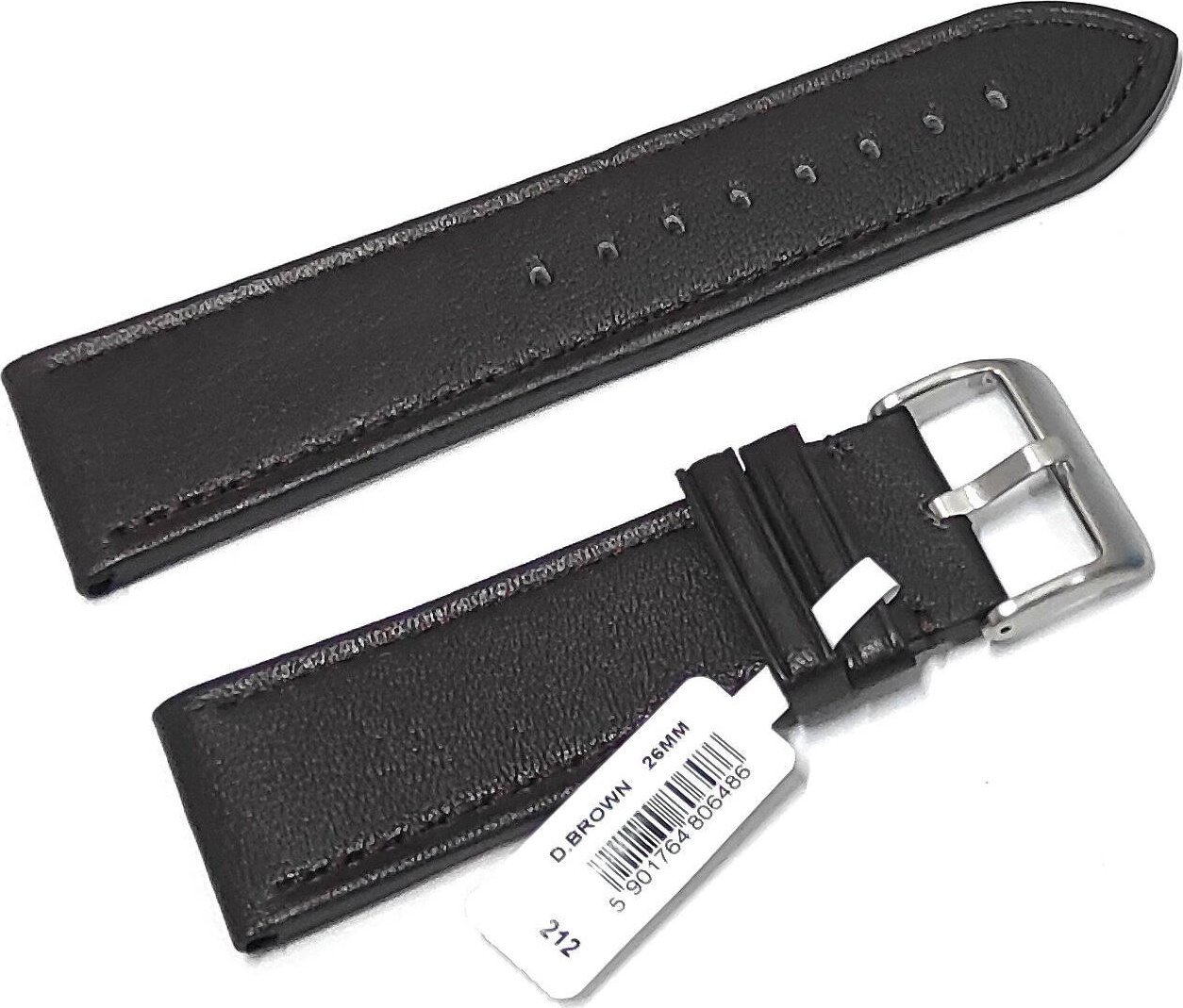 Skórzany pasek do zegarka 26 mm Chermond A212.26 ciemnobrązowy .