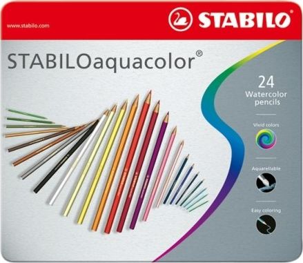 Stabilo Kredki STABILO Aquacolor 24szt. pudełko metalowe Stabilo